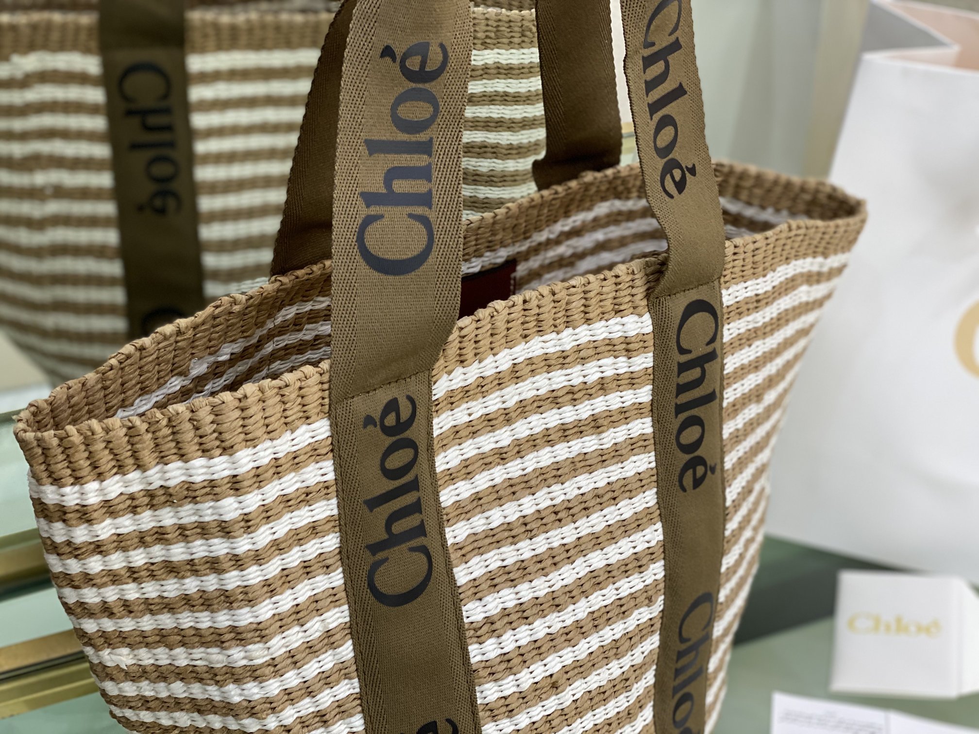 Chloe Large Woody Basket In Natural Fibers